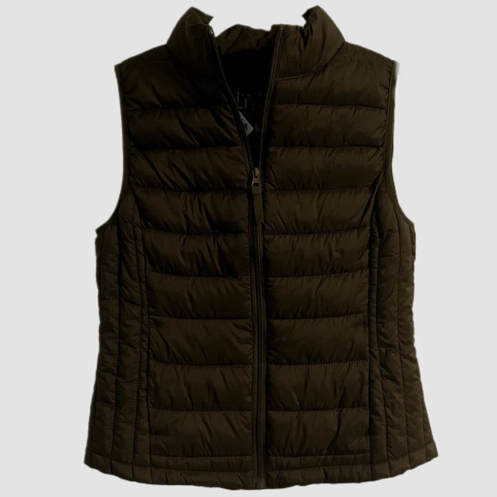 NWT Love Tree Puffer Vest Size Medium Olive Green Ultra Light‎ Packable